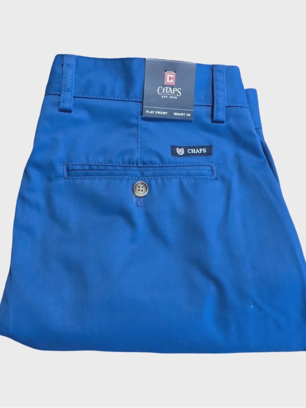 Chaps Men's Royal Blue Flat Front Chino Pants
